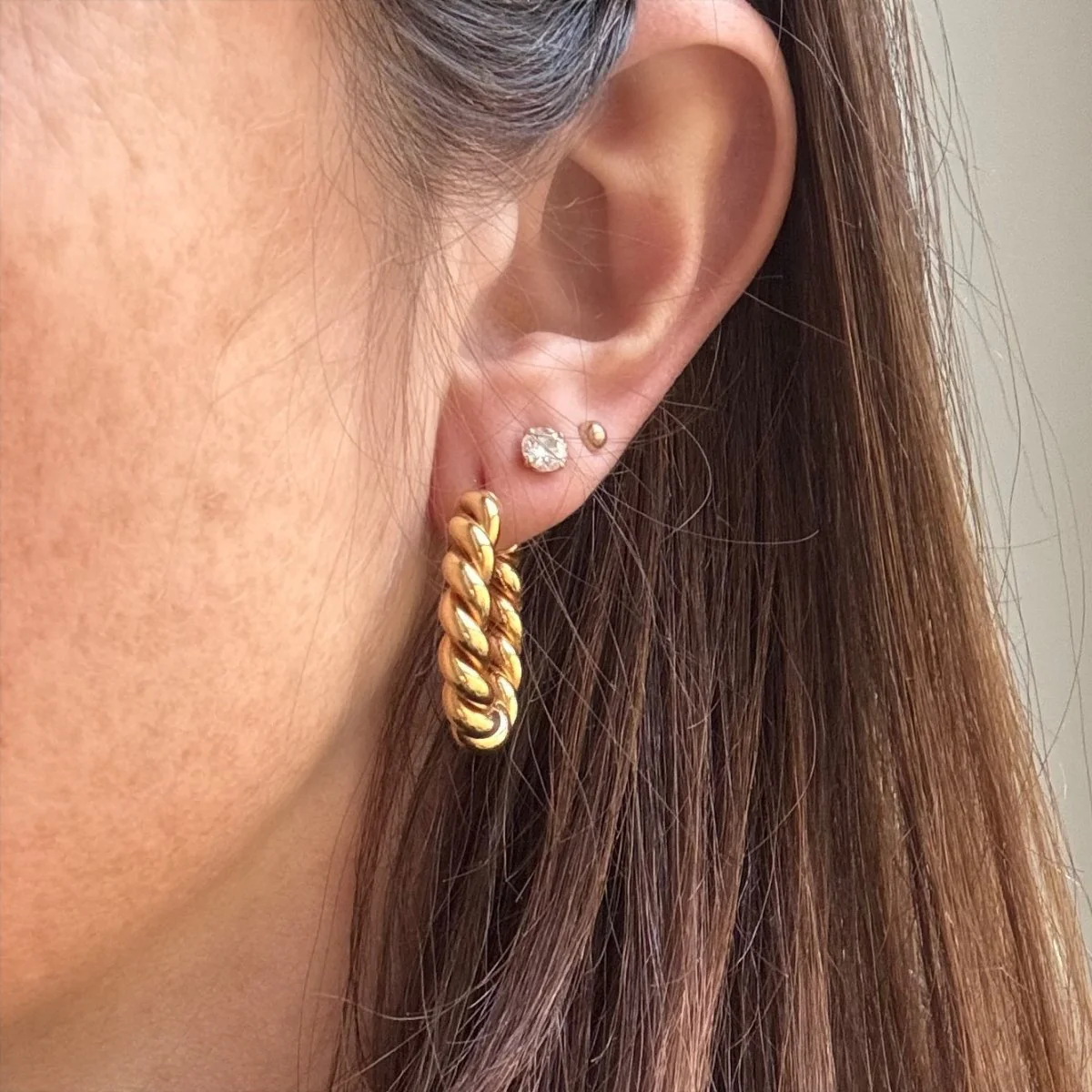 Cord Hoop Earrings - Image 2