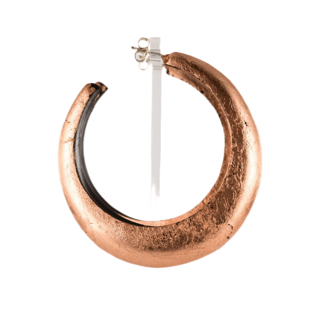 Ebony and copper hoop earrings - Image 4
