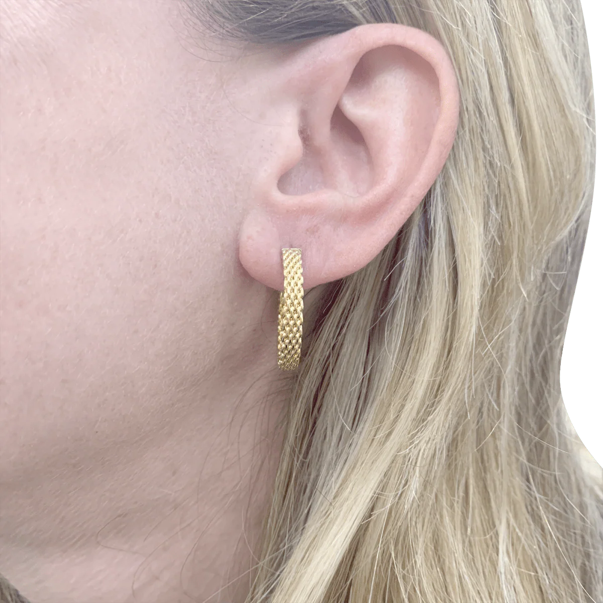 Tiffany & Co "Somerset" Creoles yellow gold. - Image 2