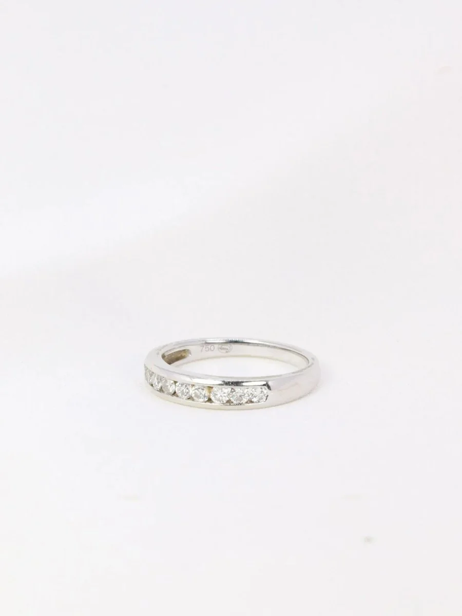 American half wedding ring in white gold and diamonds 0.18 ct - Image 3