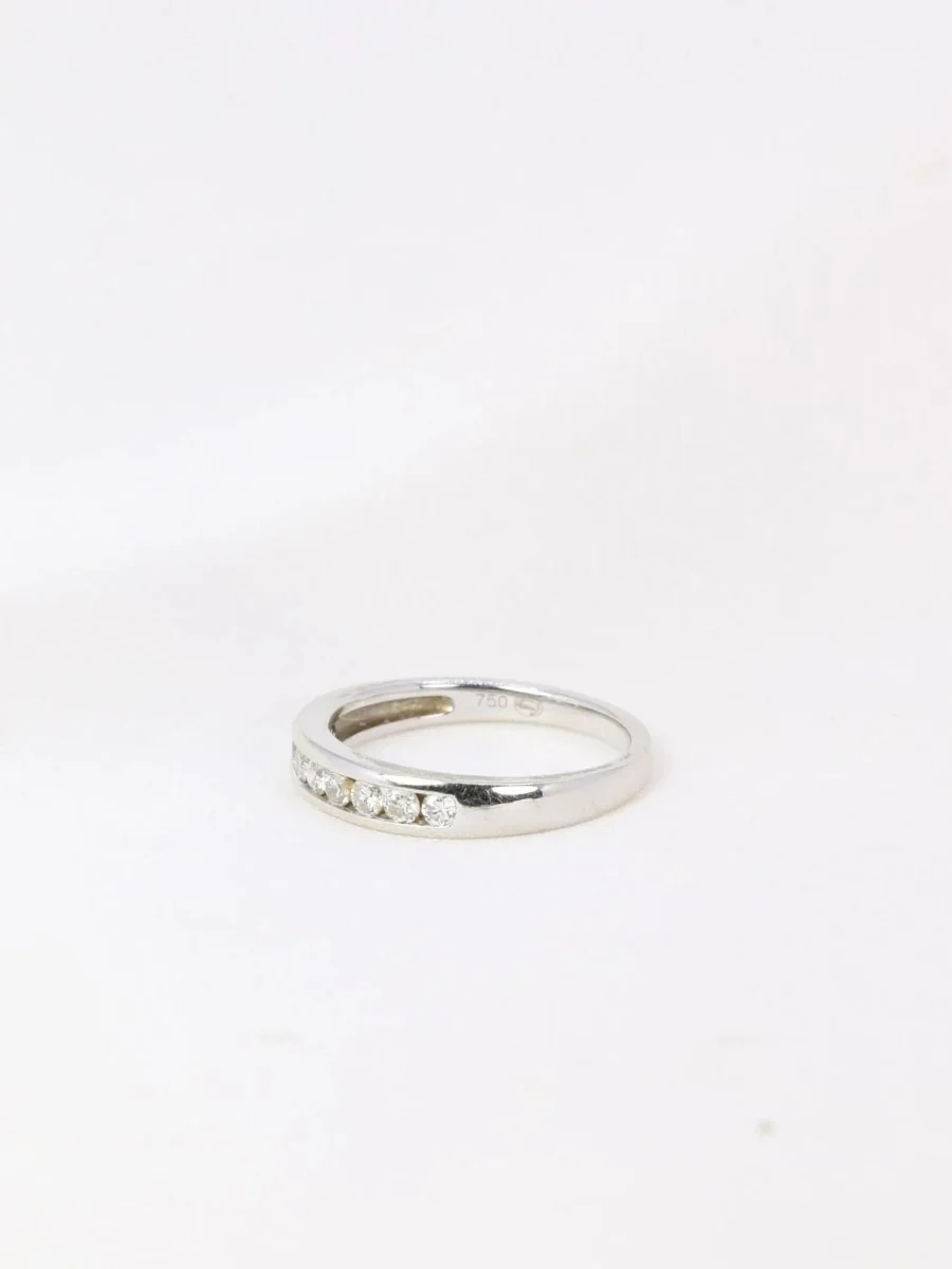 American half wedding ring in white gold and diamonds 0.18 ct - Image 4