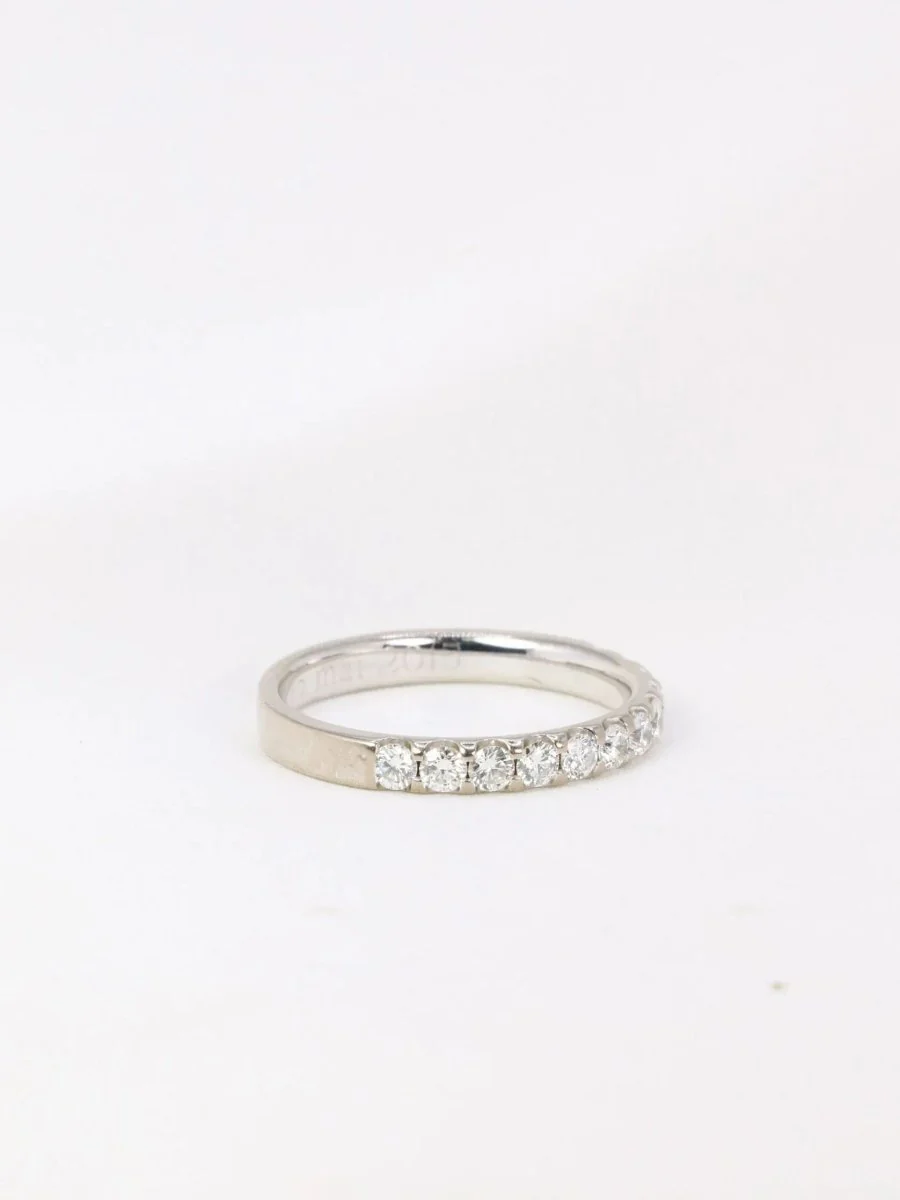 American half wedding ring in white gold and diamonds 0.72 ct - Image 7