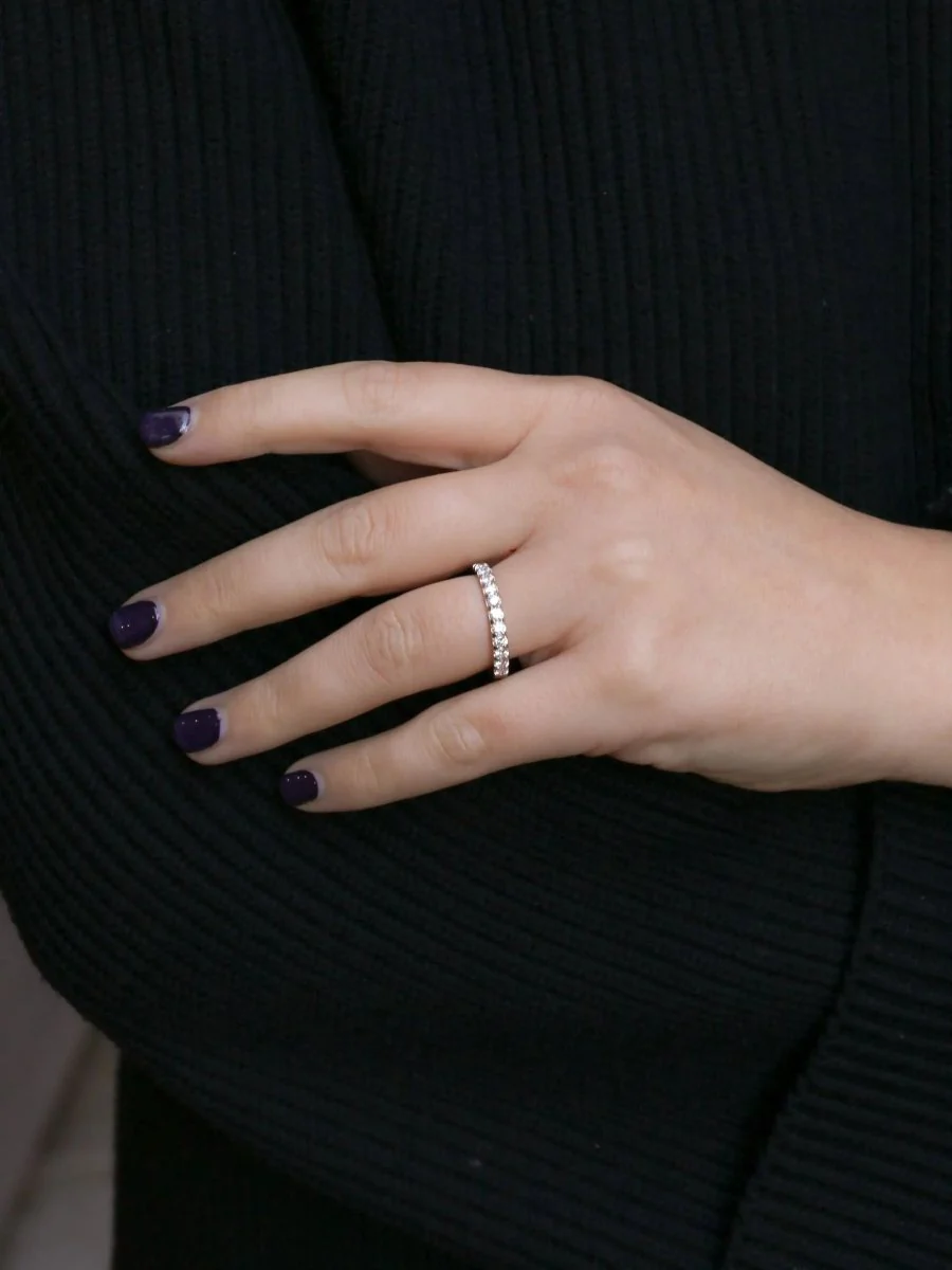 American half wedding ring in white gold and diamonds 0.72 ct - Image 8
