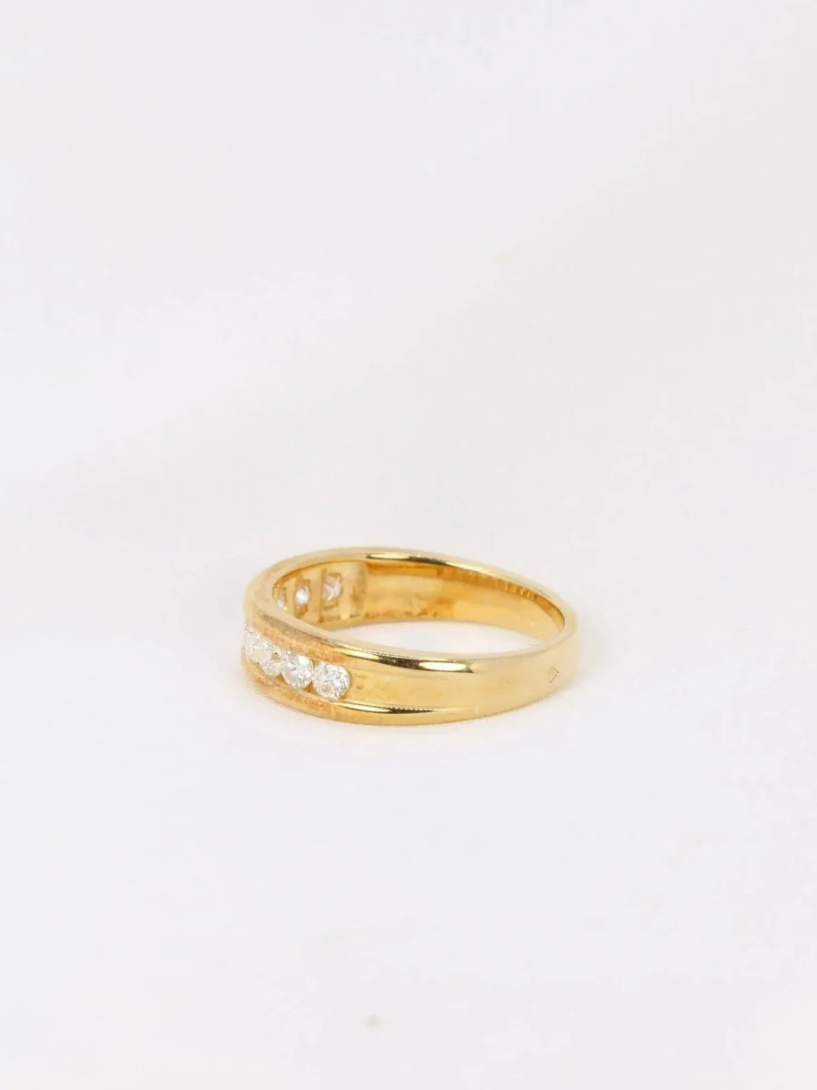 American half wedding ring in yellow gold and diamonds 0.36 ct - Image 4