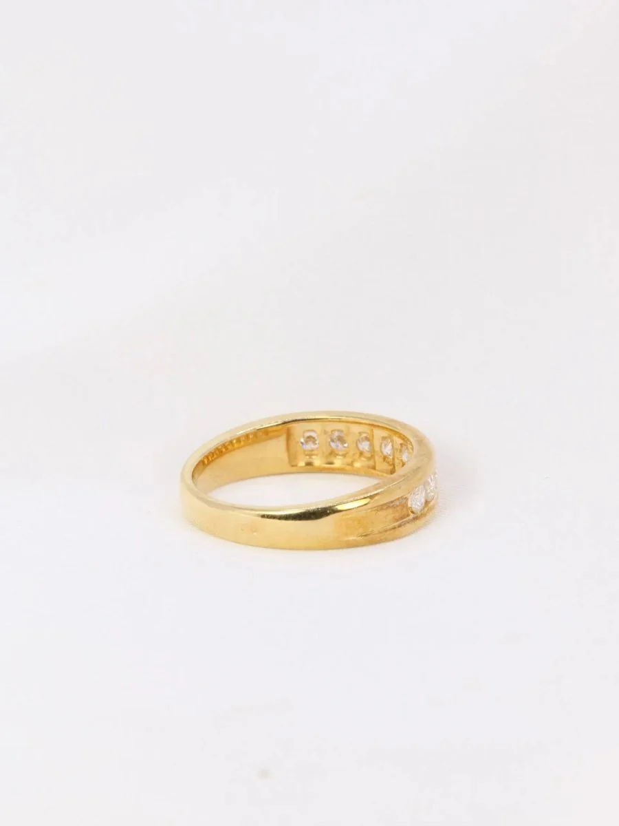 American half wedding ring in yellow gold and diamonds 0.36 ct - Image 6