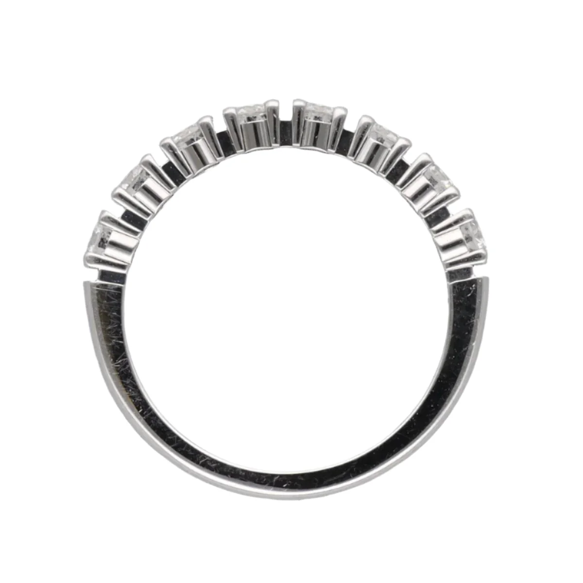 Half De Beers Wedding Band in Platinum with 8 diamonds diamonds or 0.62 Cts H-SI1 from 2016. Full set. - Image 4