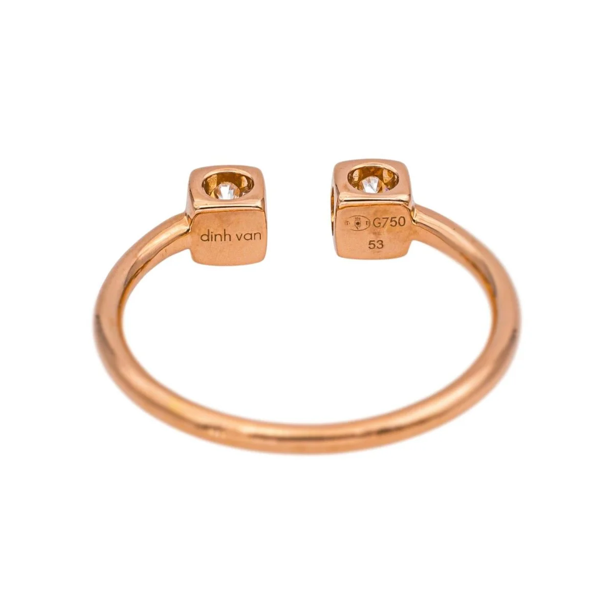 DINH VAN "Le Cube" Toi & Moi Ring in Rose Gold and Diamonds - Image 5