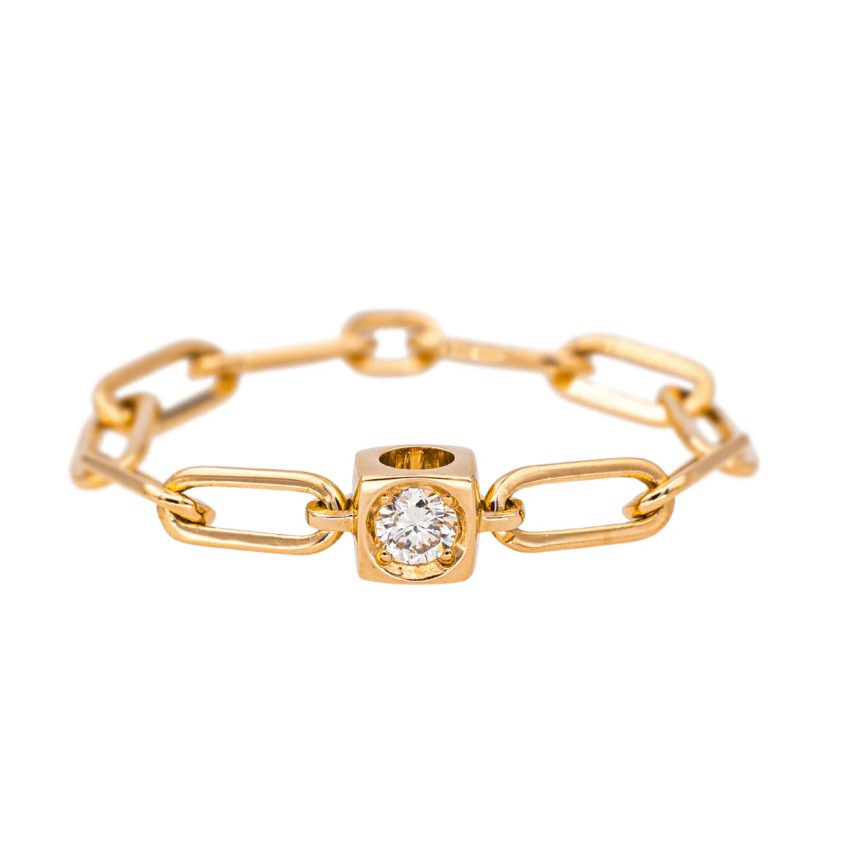 Ring DINH VAN "Le Cube" in rose gold and diamond