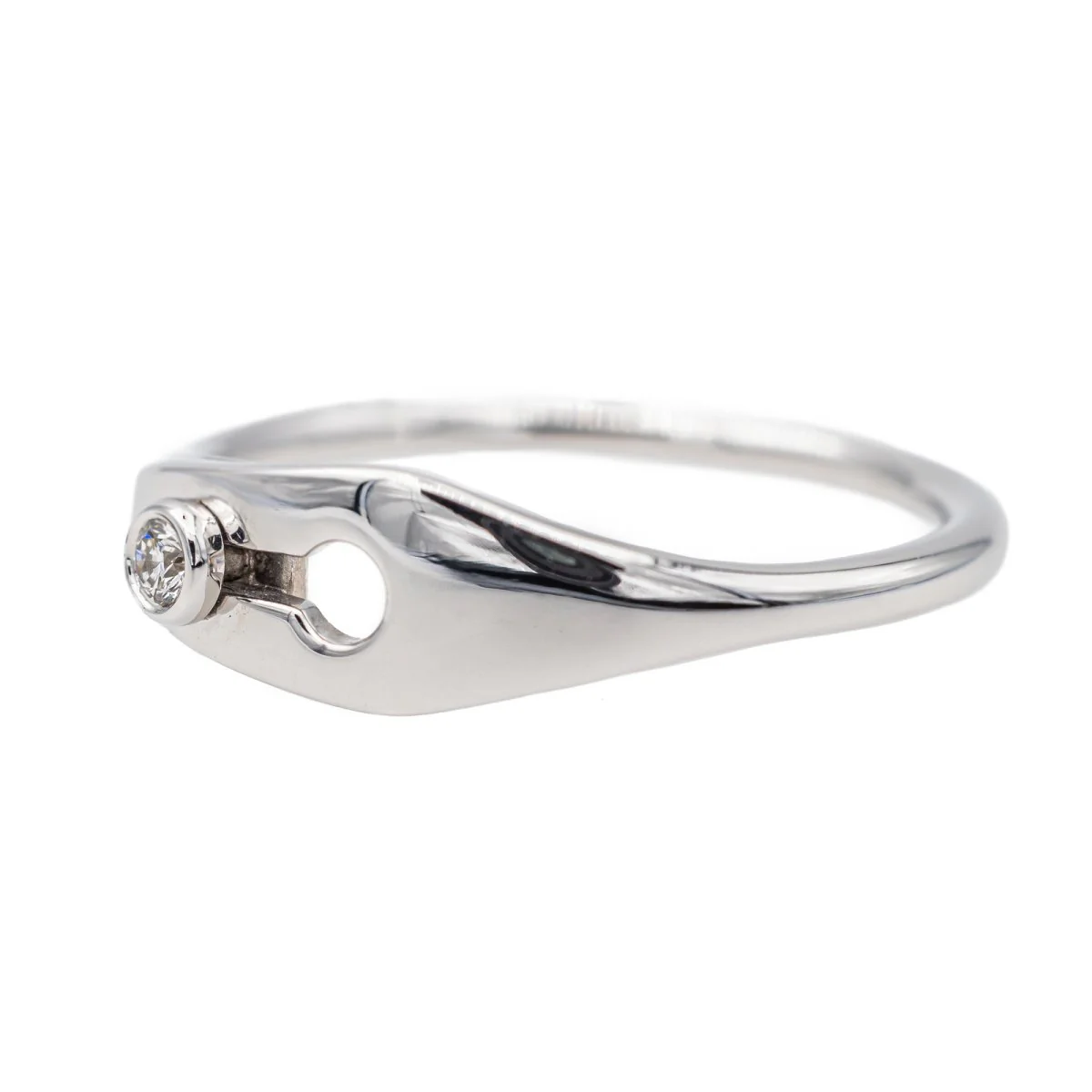 Ring Dinh Van White gold lock diamond - Image 3