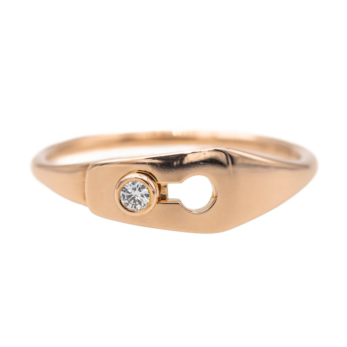 DINH VAN "Lock" ring in pink gold and diamonds