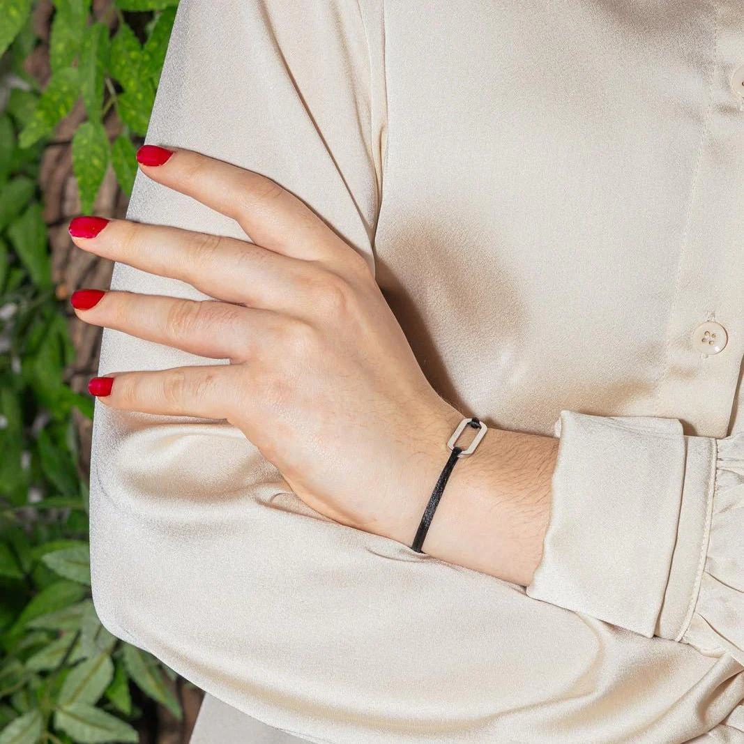 Bracelet DINH VAN "Maillon" in white gold - Image 2