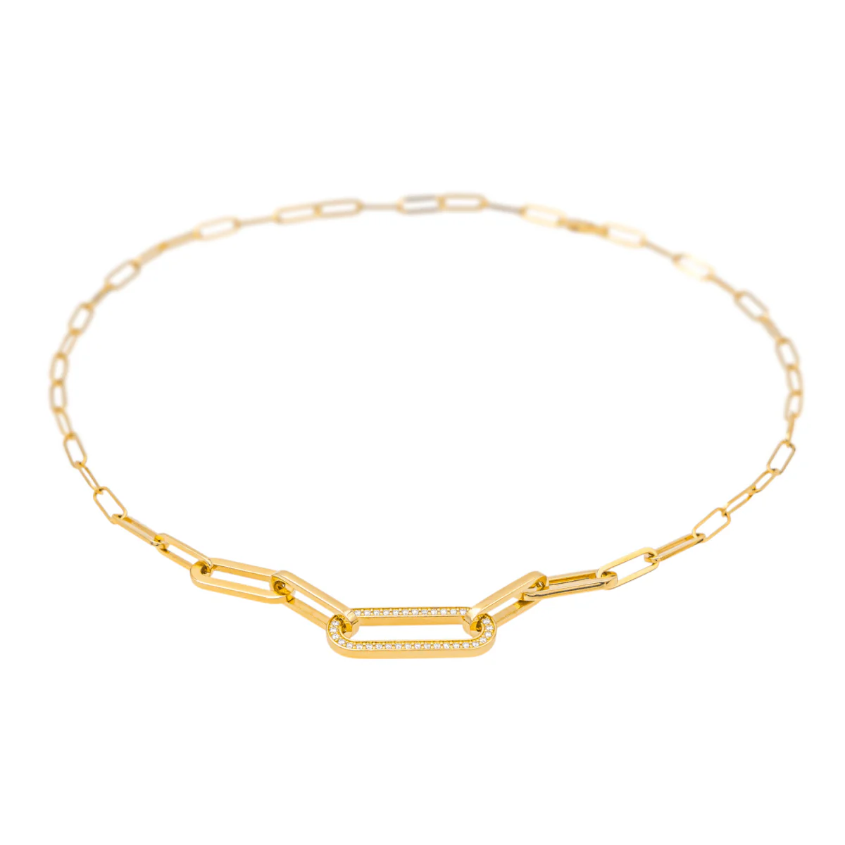 Necklace DINH VAN "Maillon" knitted fabric yellow gold and diamonds - Image 3