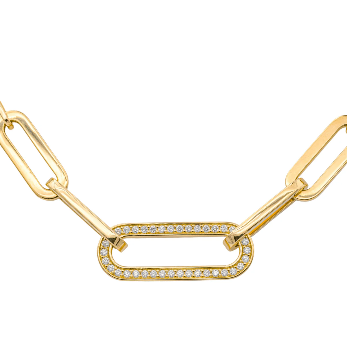 Necklace DINH VAN "Maillon" knitted fabric yellow gold and diamonds - Image 4
