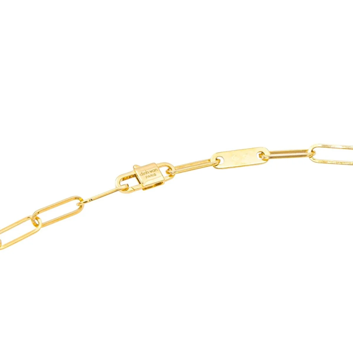Necklace DINH VAN "Maillon" knitted fabric yellow gold and diamonds - Image 6