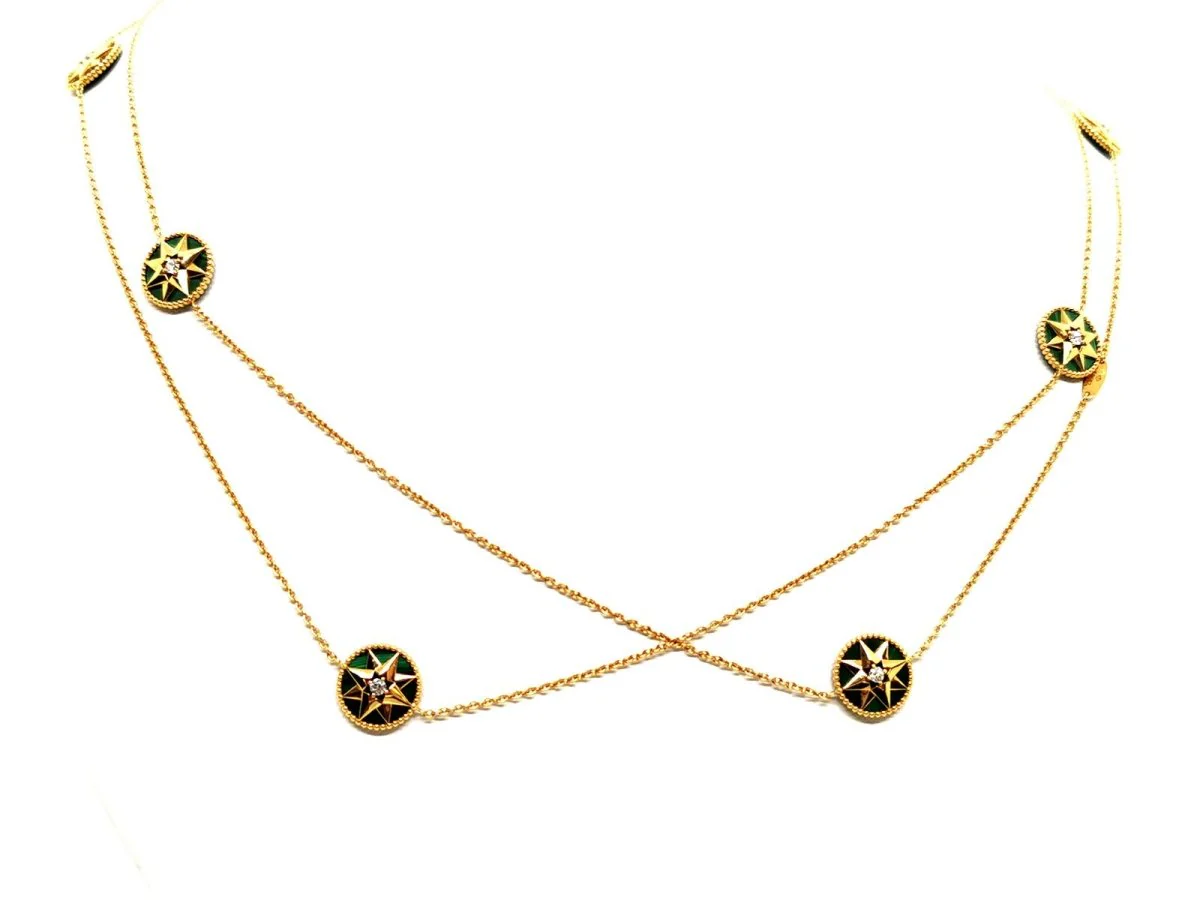 DIOR “Rose des vents” long necklace in yellow gold and diamonds - Image 5