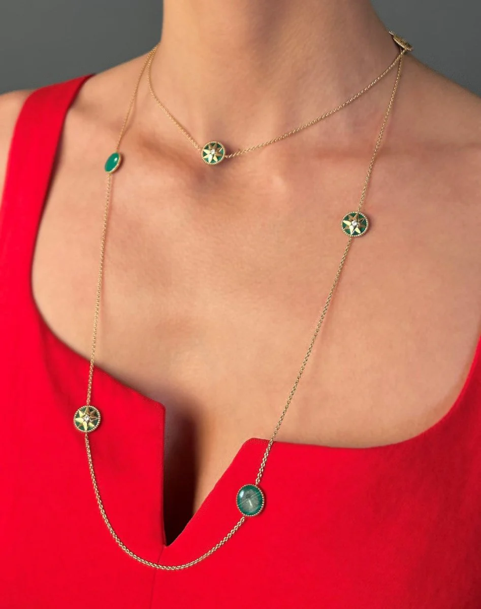 DIOR “Rose des vents” long necklace in yellow gold and diamonds - Image 6
