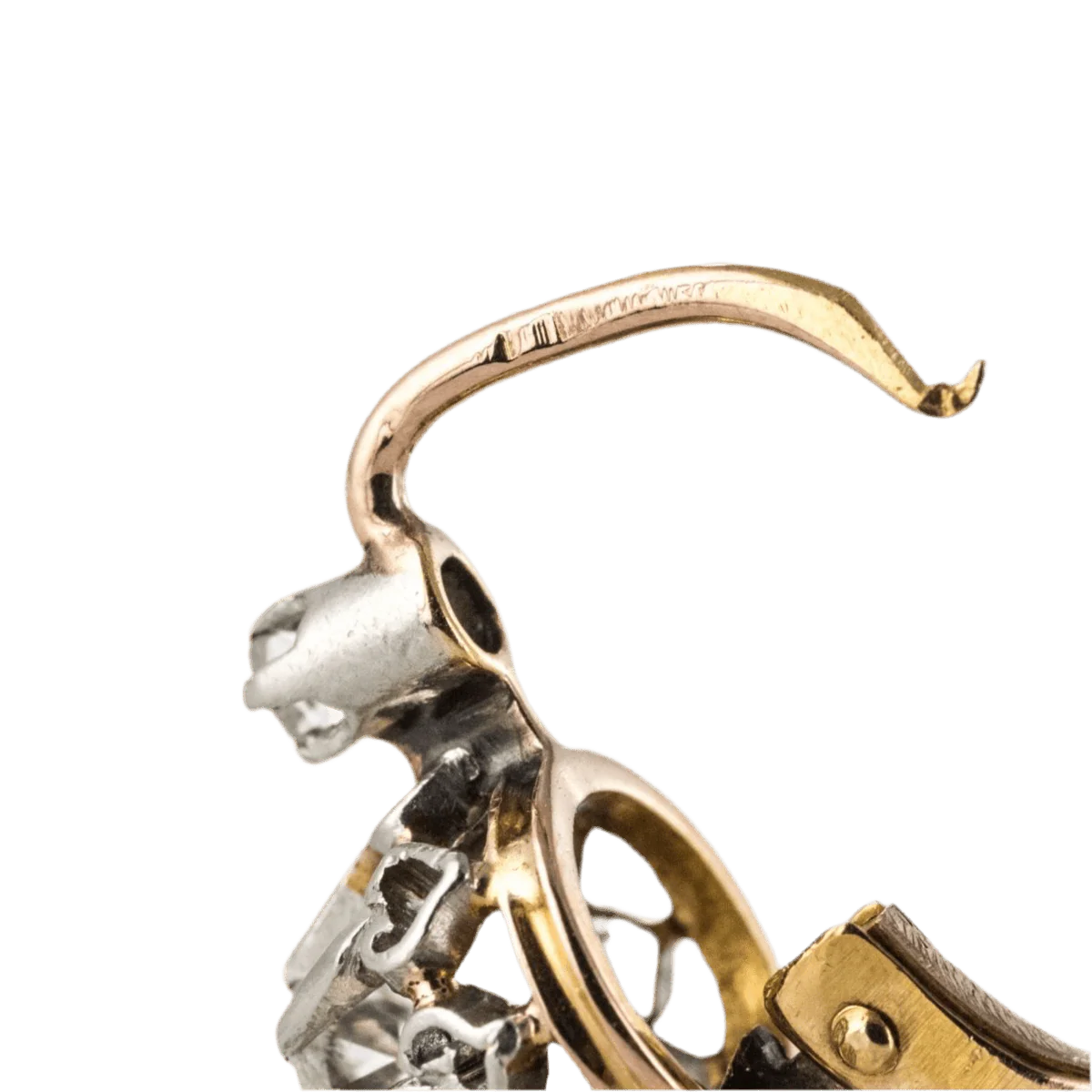 Earrings Sleepers in rose gold and diamonds - Image 5