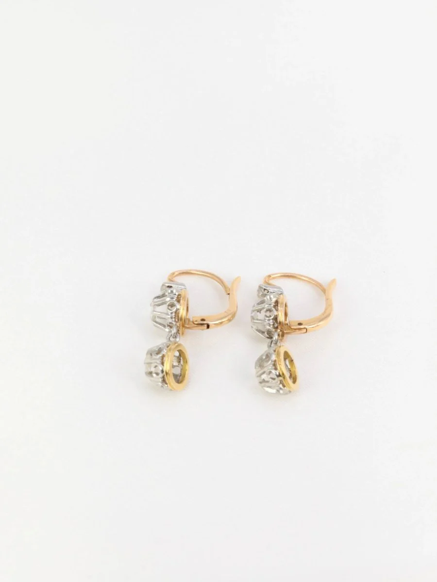 Antique sleepers in gold and rose-cut diamonds - Image 5