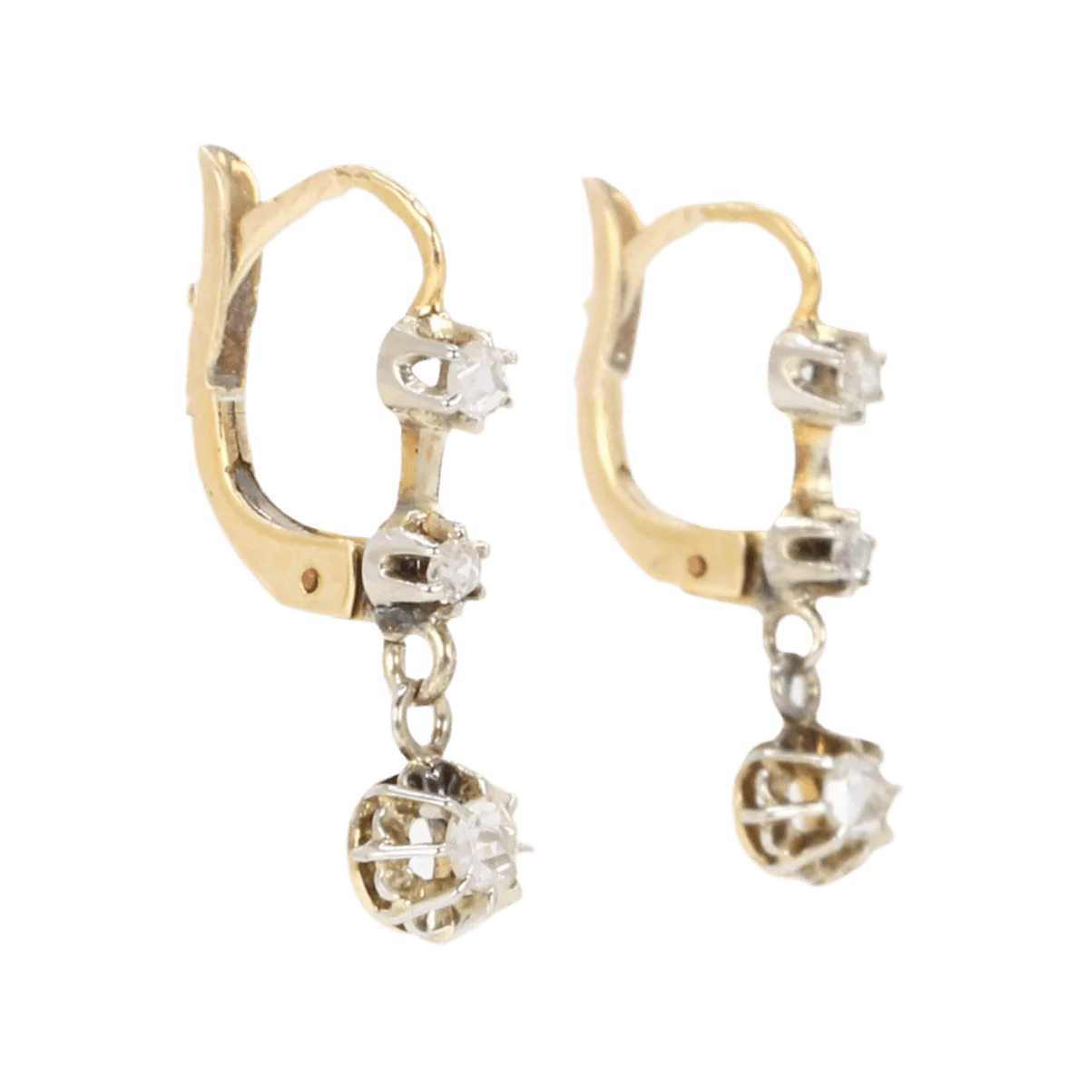 Sleepers diamonds pink size yellow gold - Image 4