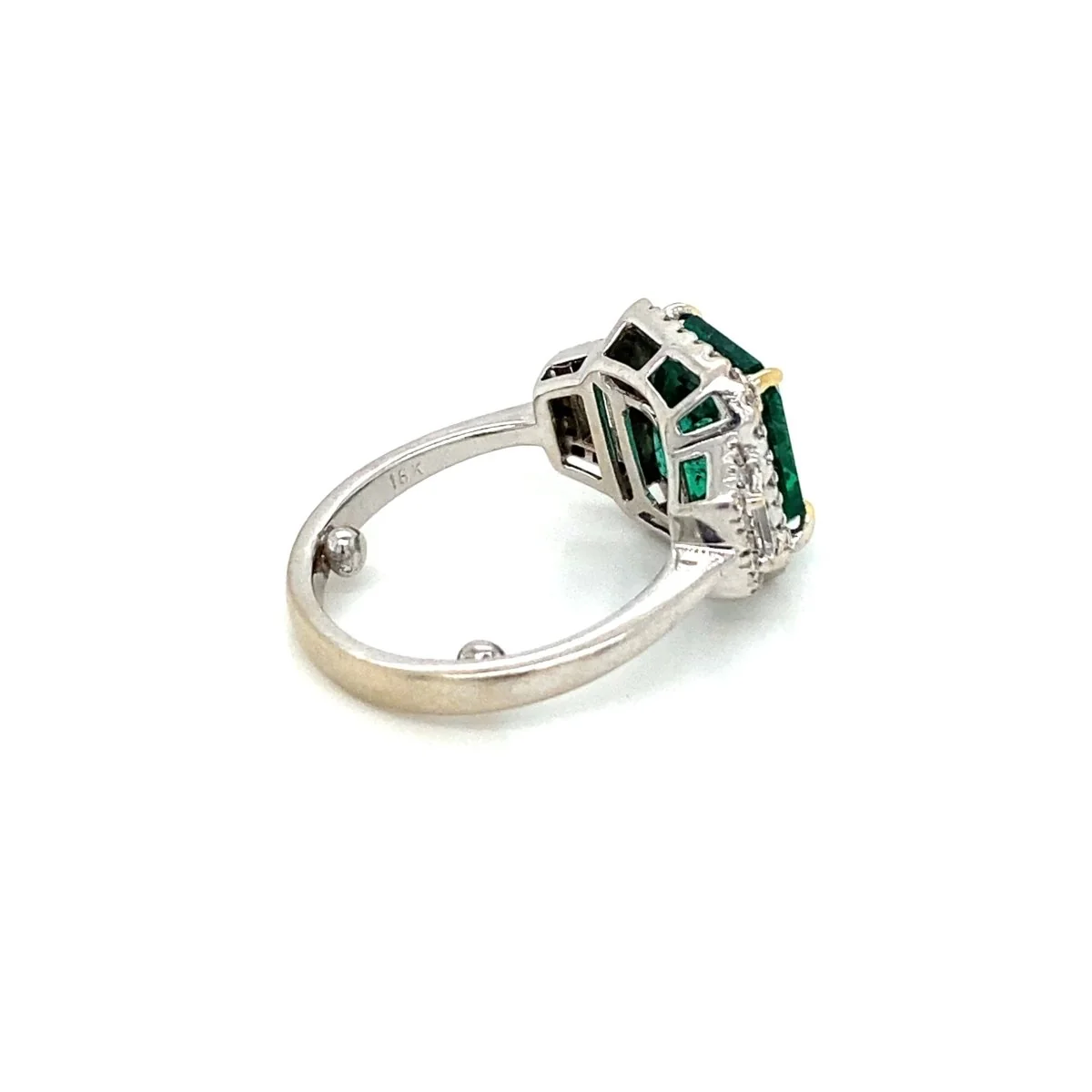 Estate Certified 3.33 Carat Natural Emerald Diamonds Gold Ring - Image 14