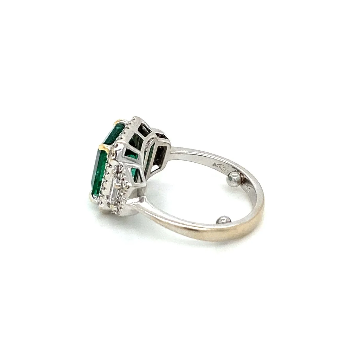Estate Certified 3.33 Carat Natural Emerald Diamonds Gold Ring - Image 18