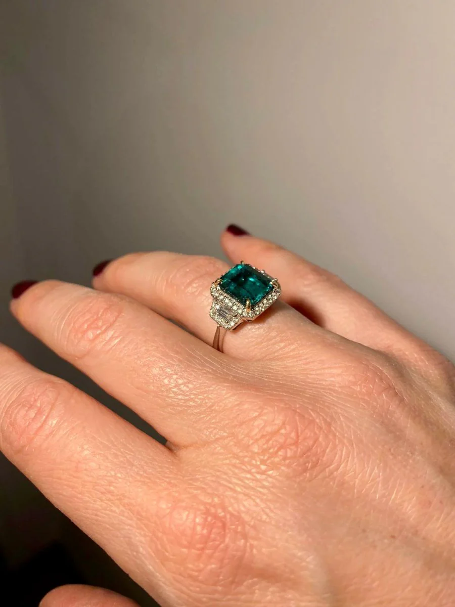 Estate Certified 3.33 Carat Natural Emerald Diamonds Gold Ring - Image 23
