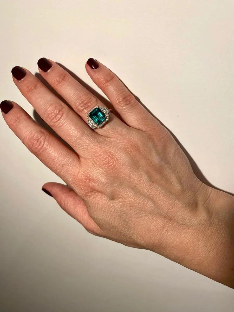 Estate Certified 3.33 Carat Natural Emerald Diamonds Gold Ring - Image 24