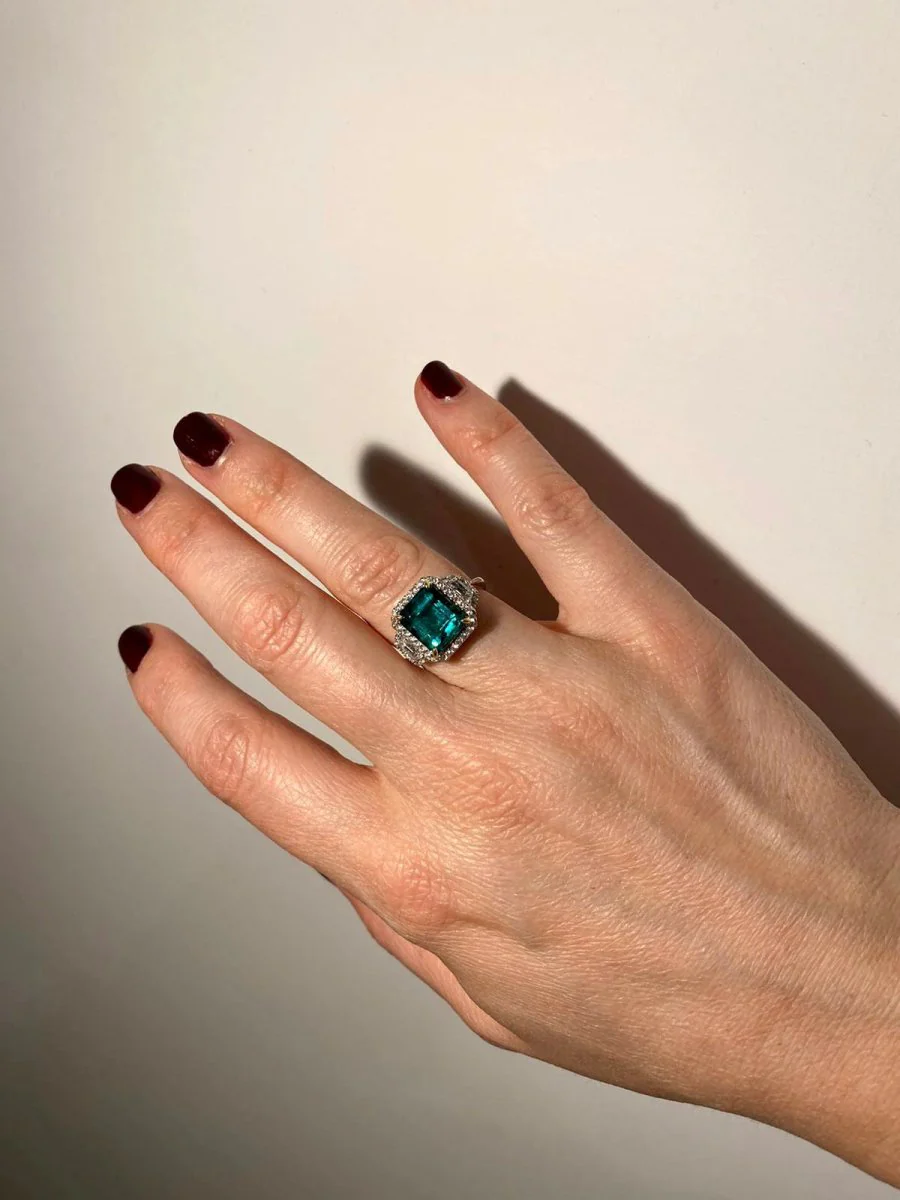 Estate Certified 3.33 Carat Natural Emerald Diamonds Gold Ring - Image 25