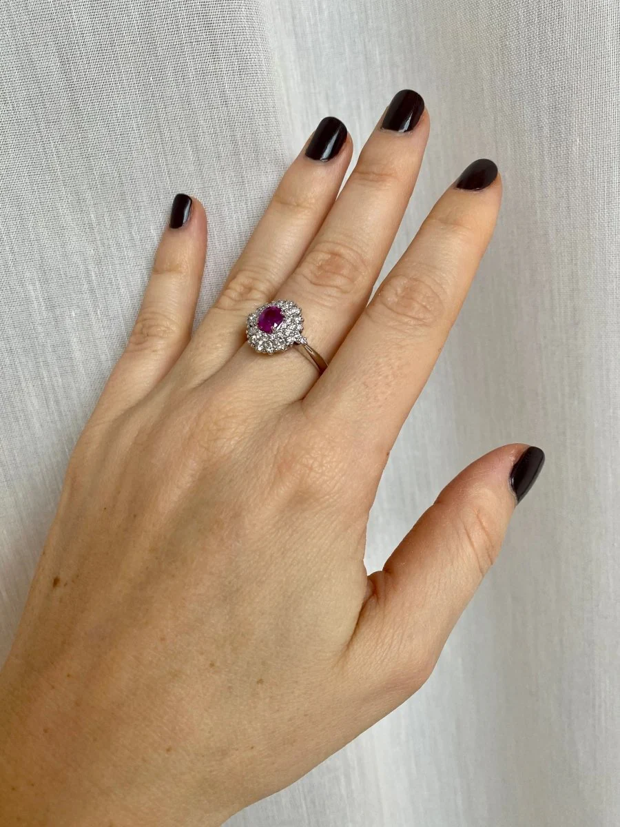 Italian Summer Ruby and Diamond Engagement Ring - Image 13