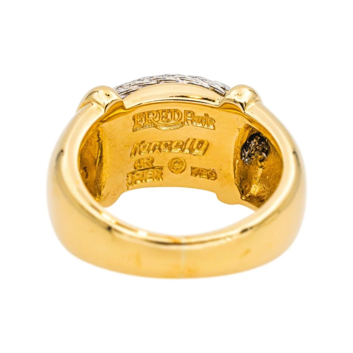 FRED "Force 10" bangle ring in yellow gold and steel - Image 5