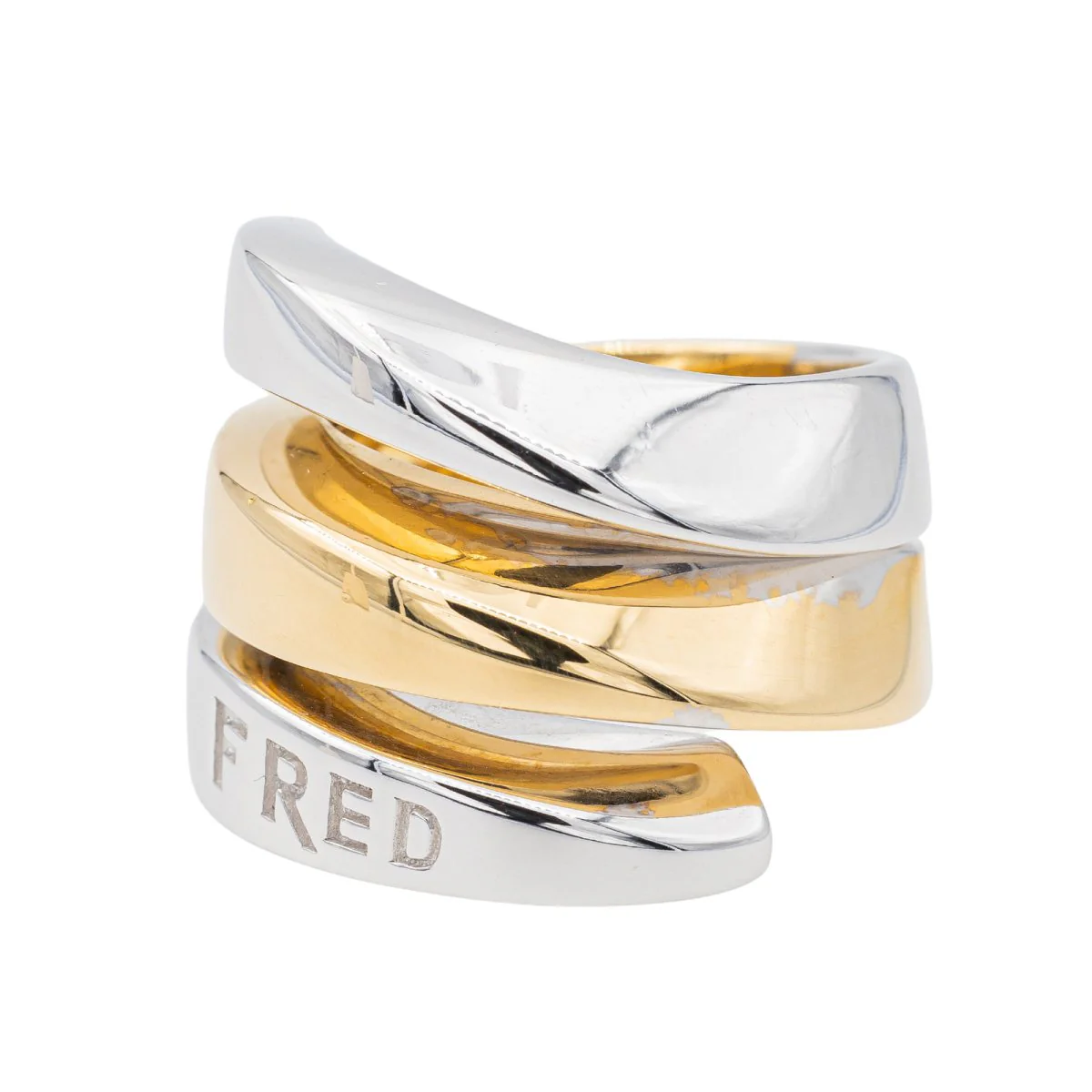 FRED ring in white gold and yellow gold - Image 2