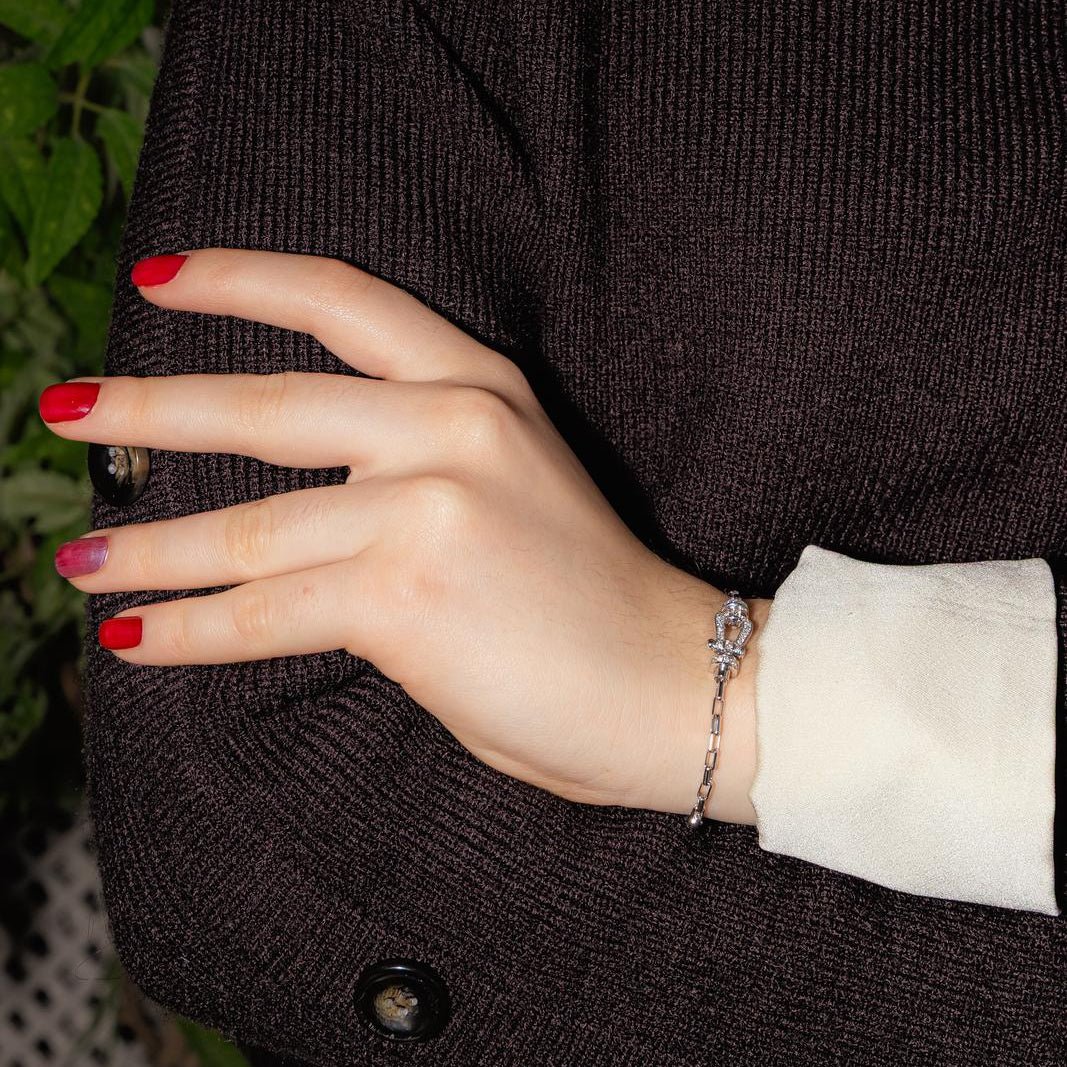Link FRED "Force 10" Bracelet in White gold and Diamonds - Image 2