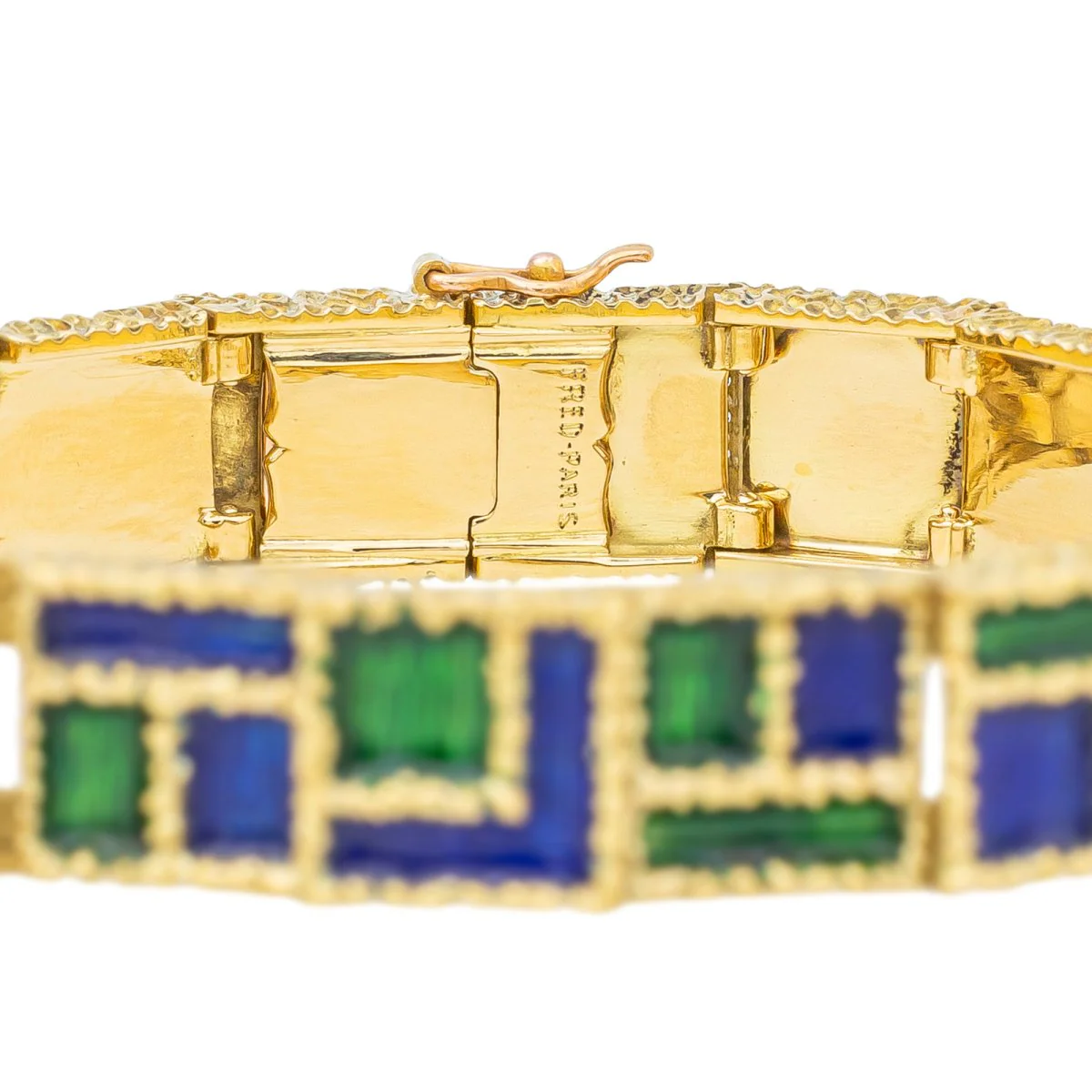 FRED and GEORLAND bracelet in enamel and yellow gold - Image 4