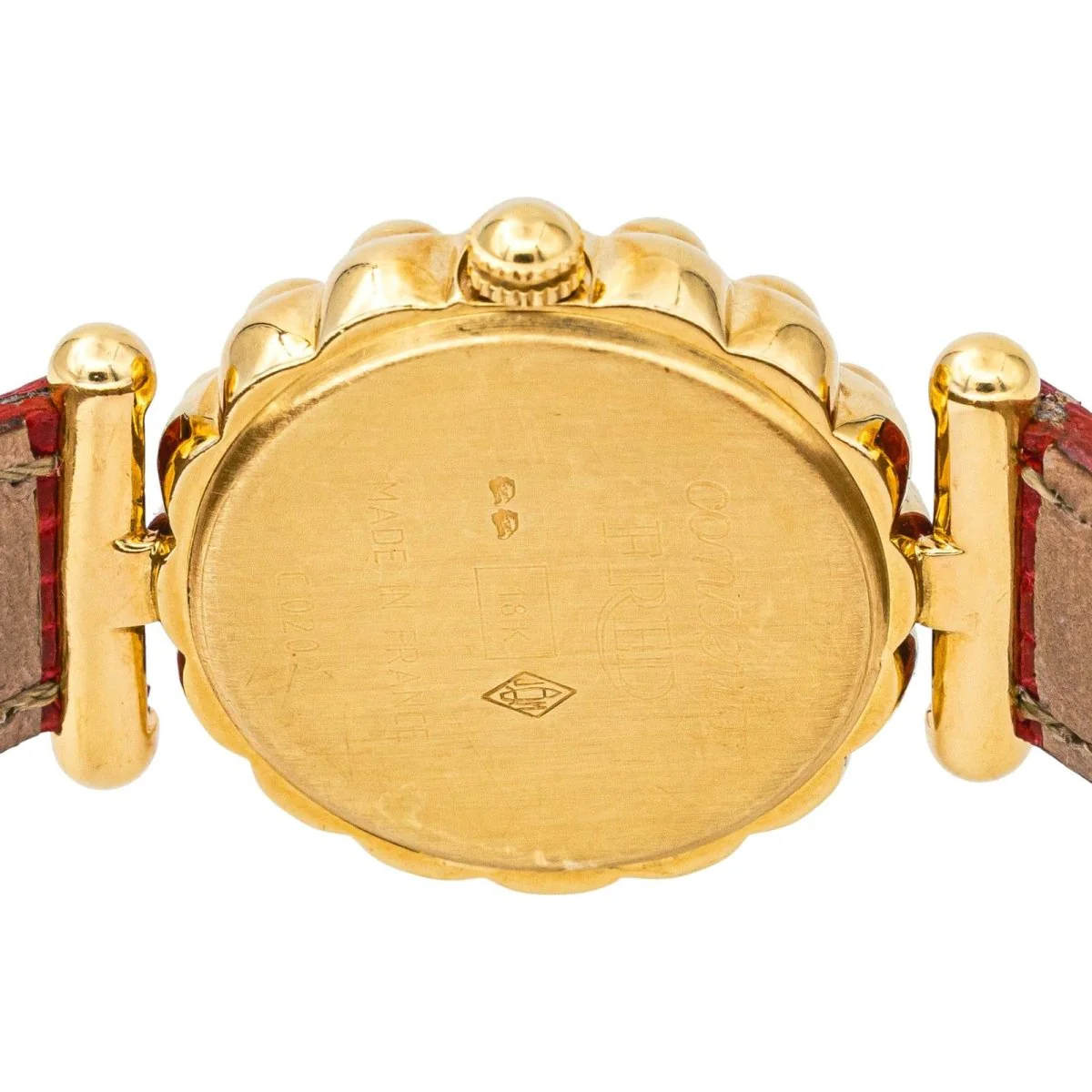 FRED "Concerto" watch in yellow gold, rubies, leather, quartz and diamonds - Image 6