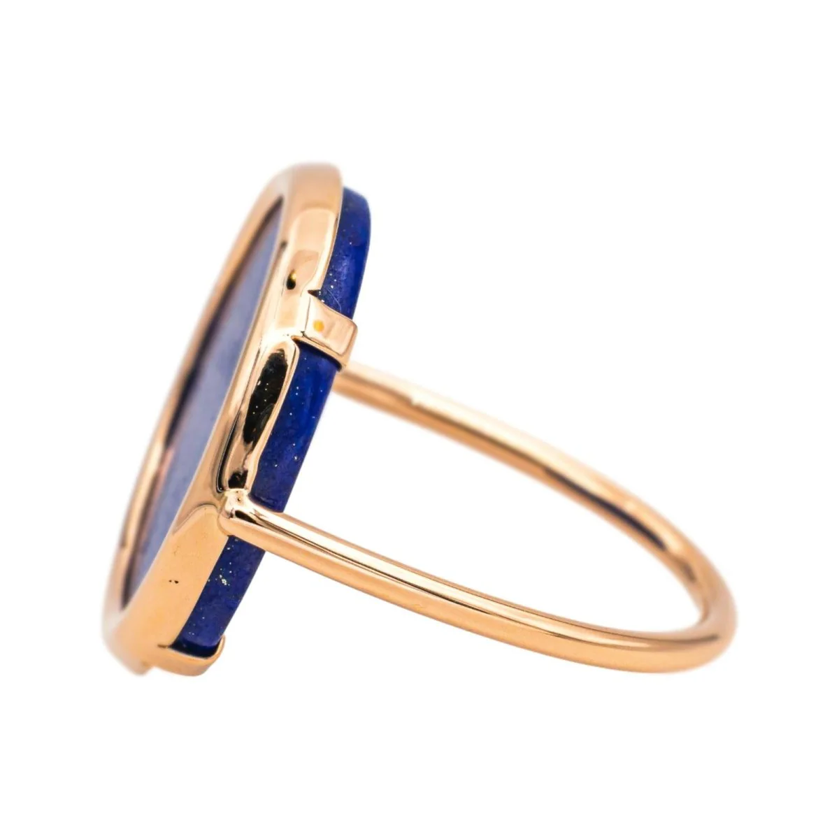 Ring GINETTE NY "Ever Lapis Disc" cocktail in rose gold and lapis lazuli - Image 4