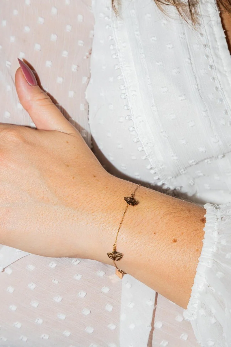 Ginette NY Rose Gold Ginkgo Bracelet - Image 2