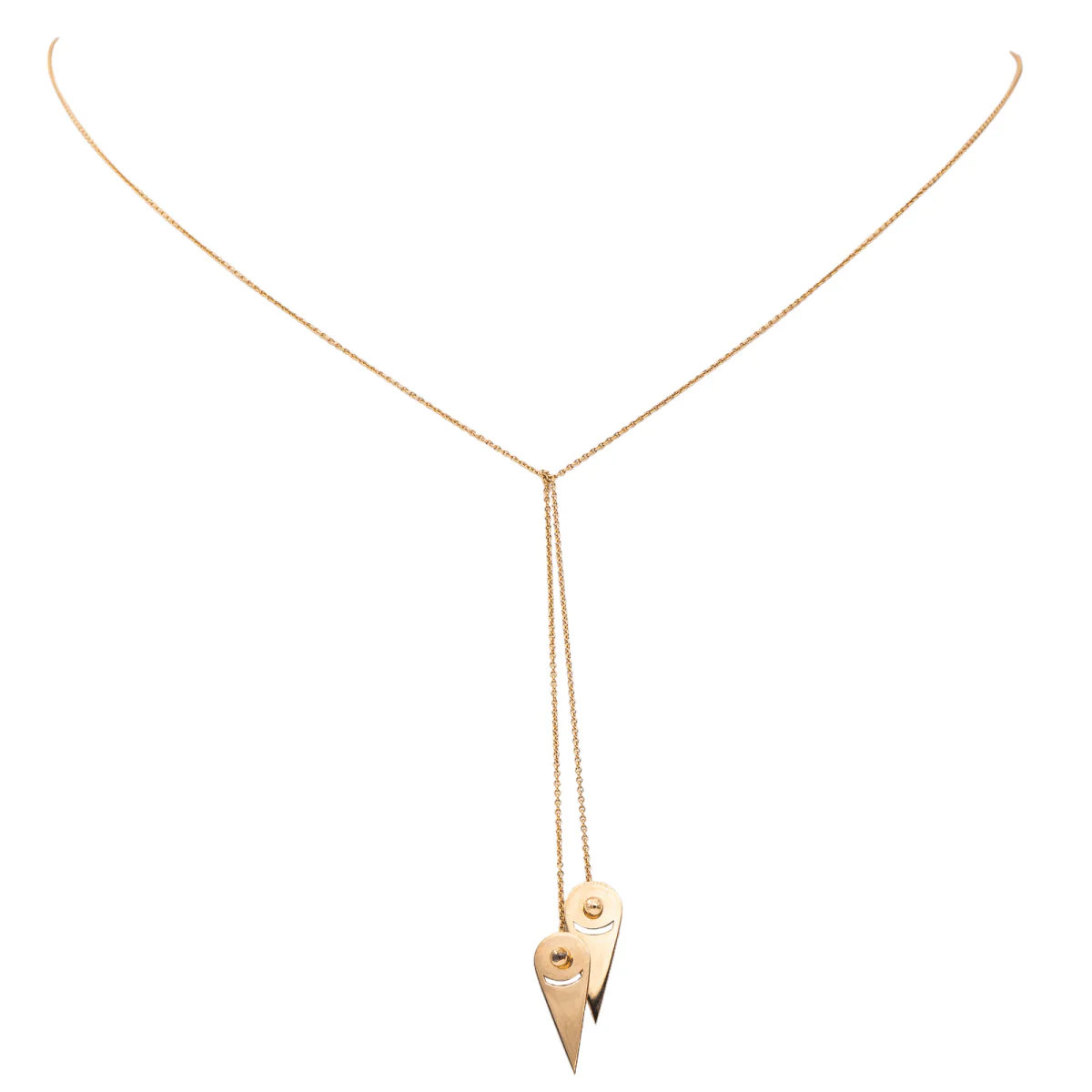 Ginette NY Negligee Necklace Mrs Joe Mini Lariat Rose Gold