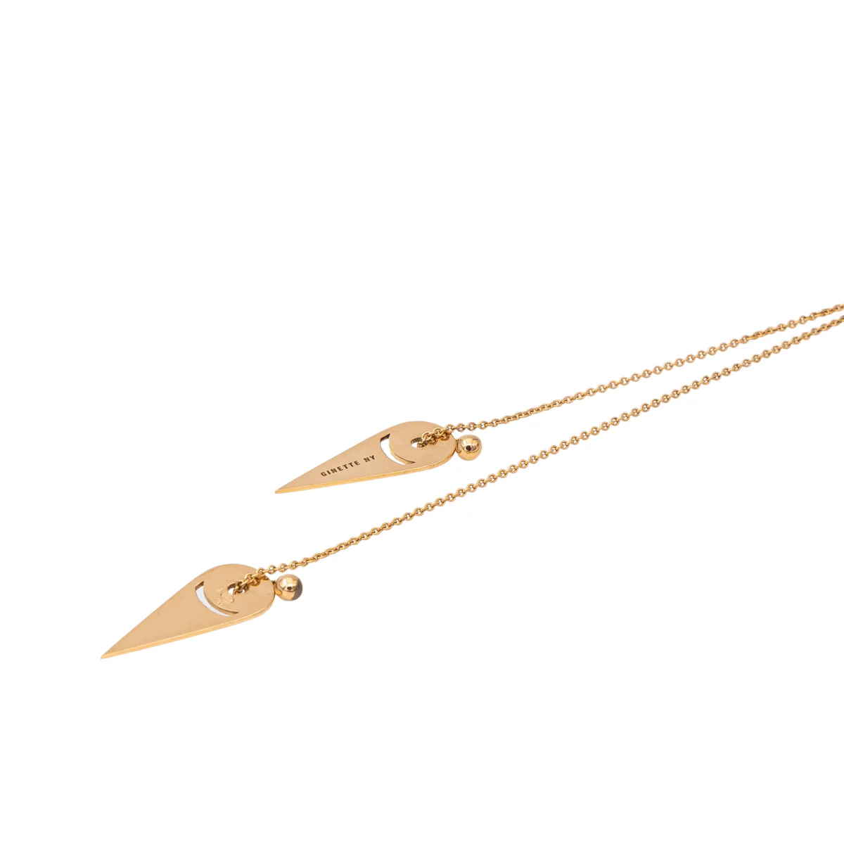 Ginette NY Negligee Necklace Mrs Joe Mini Lariat Rose Gold - Image 5