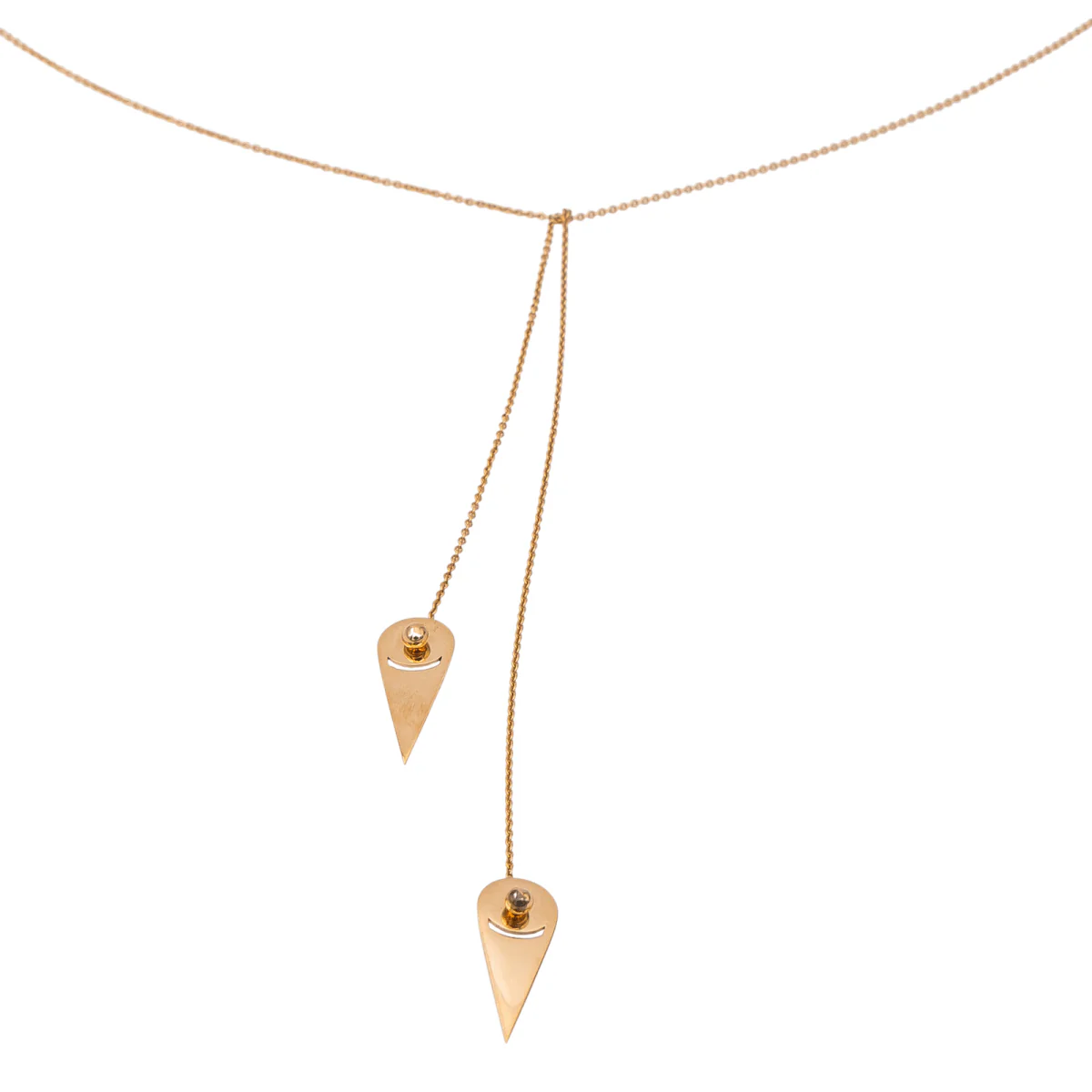 Ginette NY Negligee Necklace Mrs Joe Mini Lariat Rose Gold - Image 6