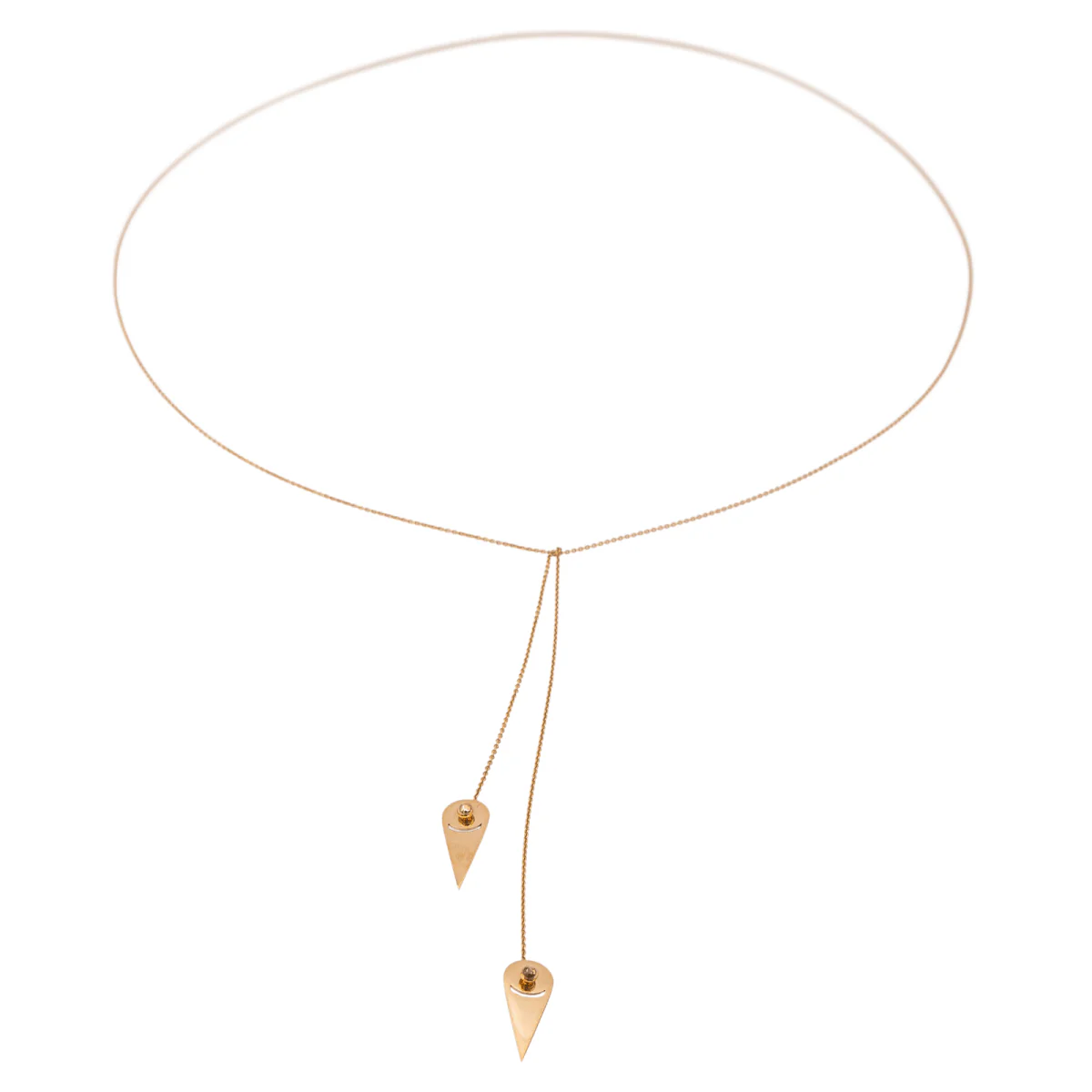 Ginette NY Negligee Necklace Mrs Joe Mini Lariat Rose Gold - Image 7