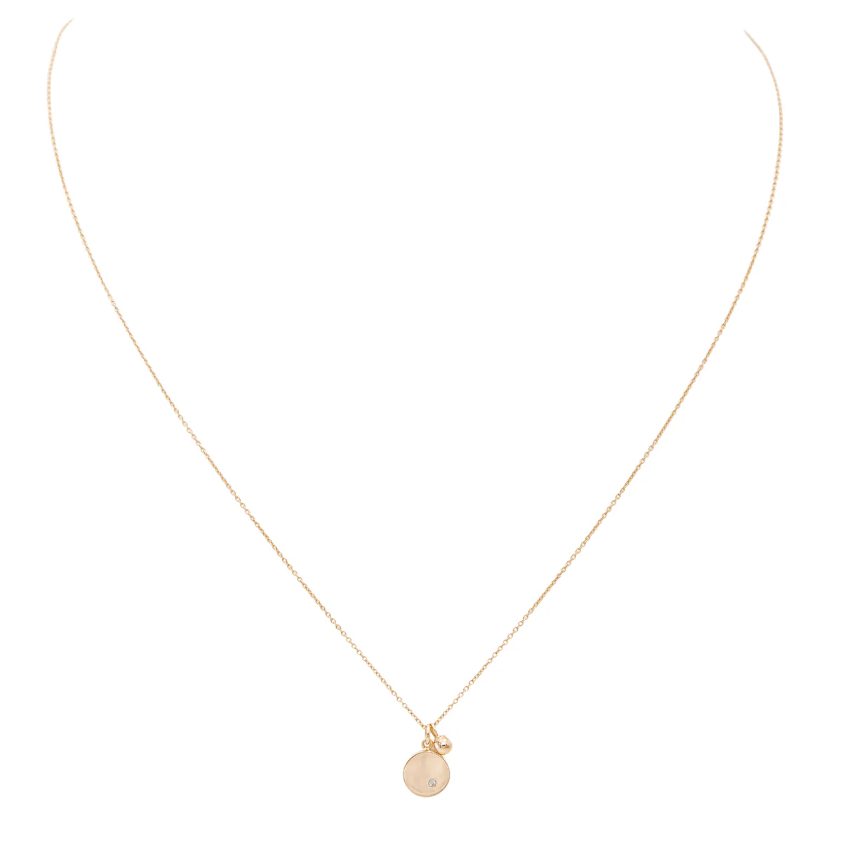 Necklace GINETTE NY "Mini Ever" chain in rose gold and diamond