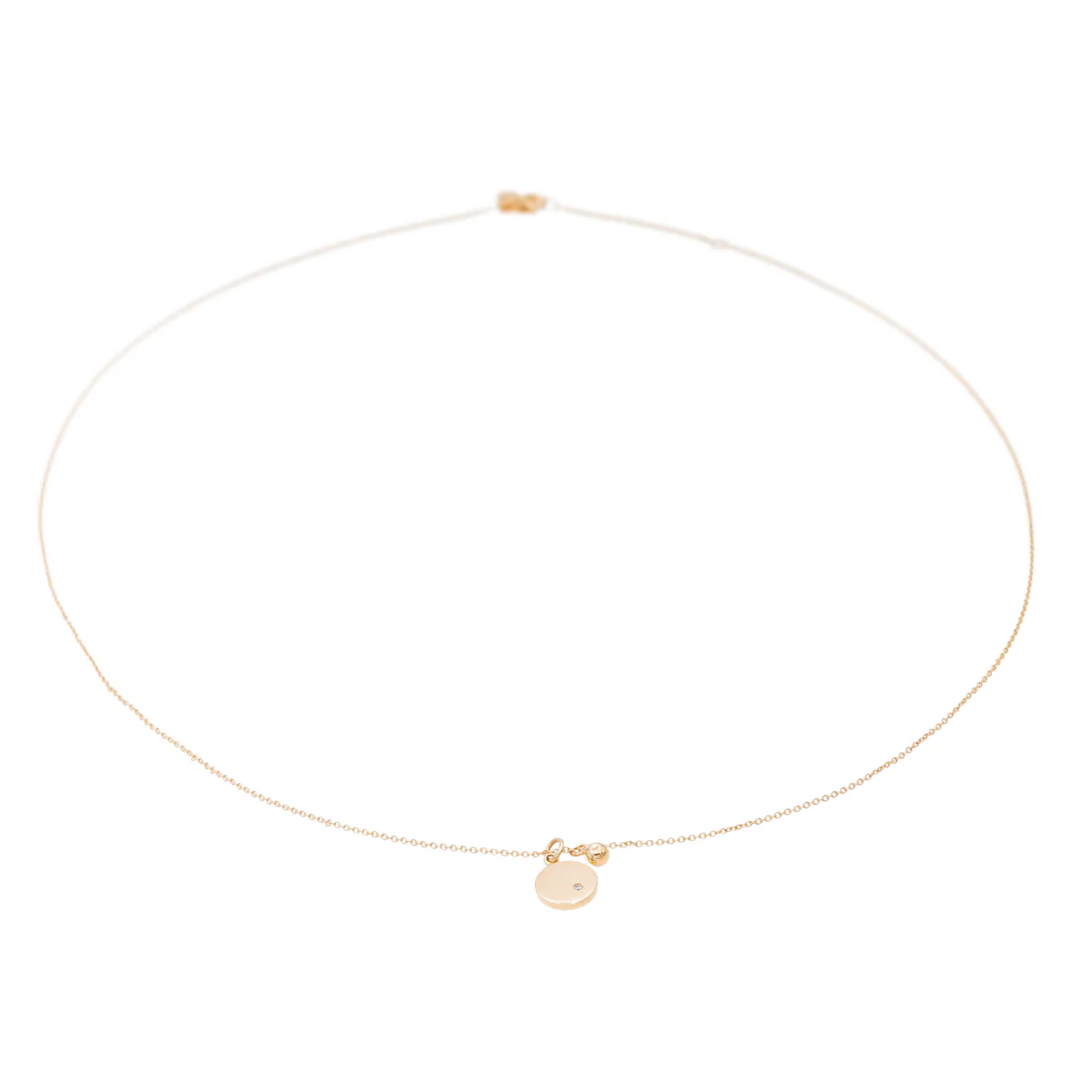 Necklace GINETTE NY "Mini Ever" chain in rose gold and diamond - Image 6
