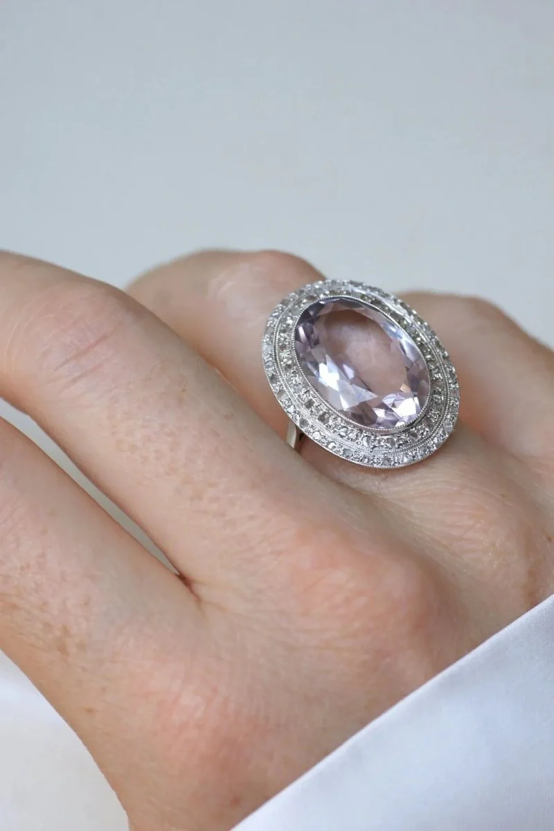 Grande Ring Art Deco Amethyst and diamonds - Image 2