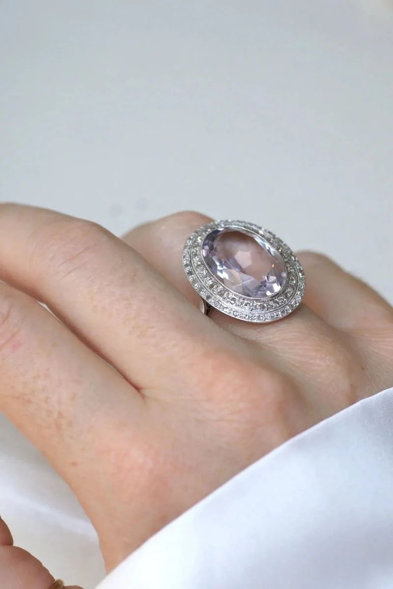 Grande Ring Art Deco Amethyst and diamonds - Image 4