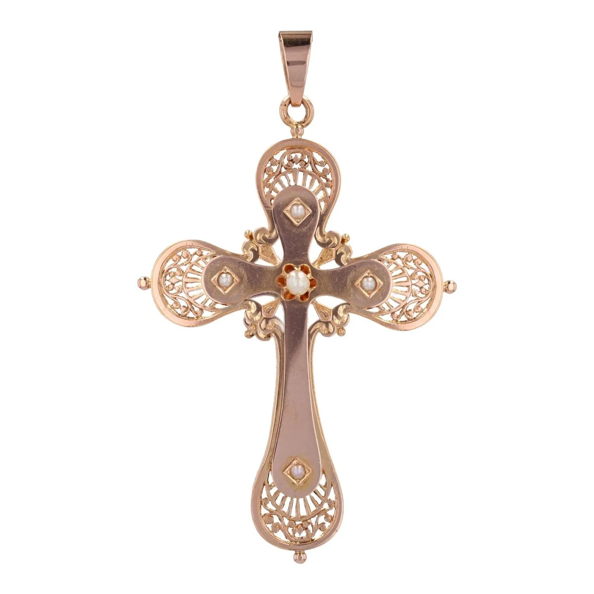 Rose gold and pearl pendant