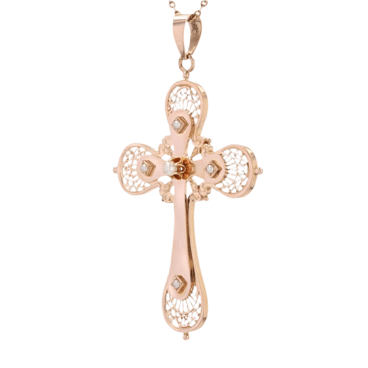 Rose gold and pearl pendant - Image 4