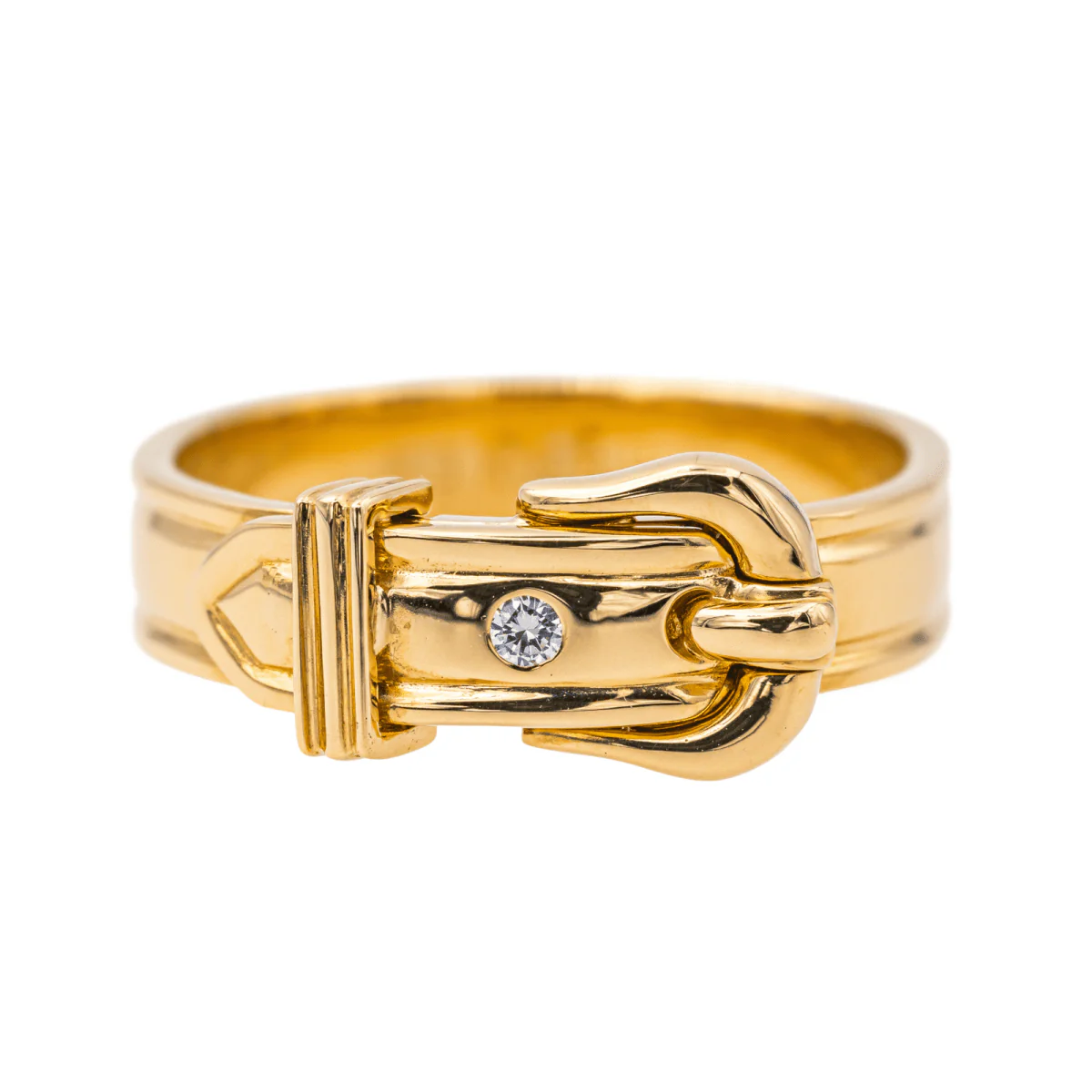 Ring HERMÈS "Belt" in yellow gold and diamonds