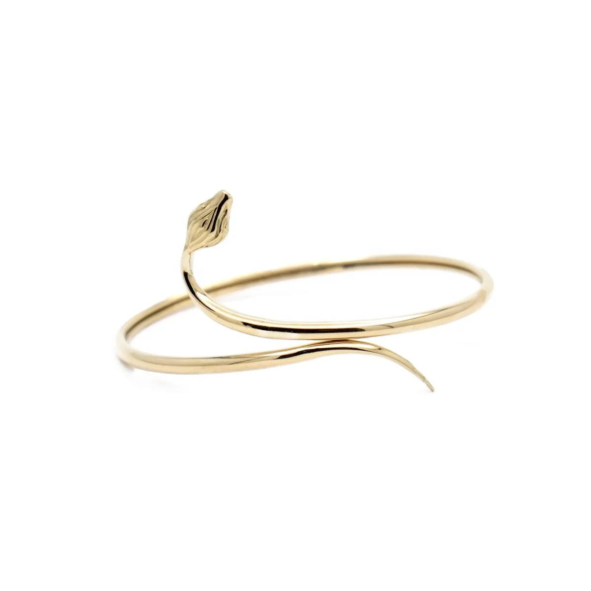Bracelet jonc serpent en or jaune