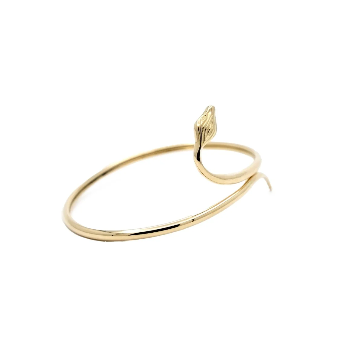 Bracelet jonc serpent en or jaune - Image 3