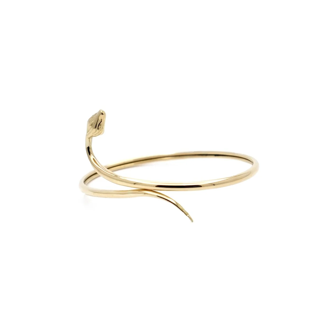 Bracelet jonc serpent en or jaune - Image 4